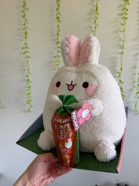 RARE Molang Plush Bunny with Pink Accents